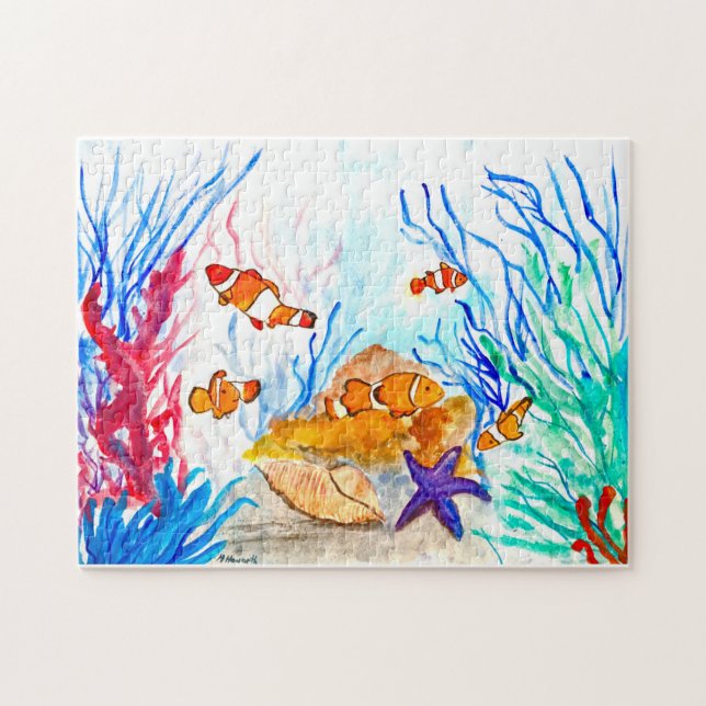 Fish Orange Ocean Under the sea For kids Preschool Jigsaw Puzzle (Horizontal)
