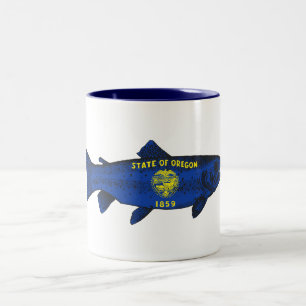 Fish Oregon Trout Two-Tone Coffee Mug