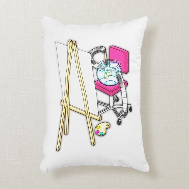 Fish Painter ("Water Colour") -  Accent Pillow (Front(Vertical))