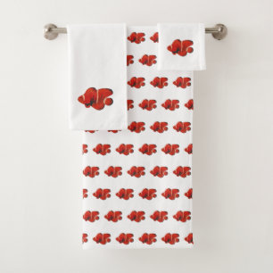 Fish Painting Clownfish Watercolor Bath Towel Set