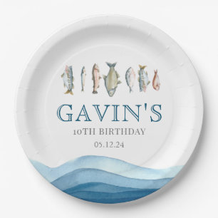 Fish paper plates, fish birthday decorations paper plate