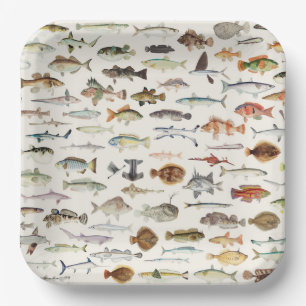 Fish Paper Plates, Marine Sea Life Party Plate