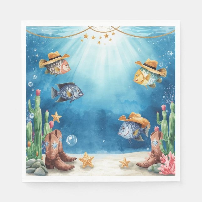 Fish Party Texas themed Napkin (Front)