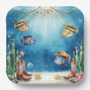 Fish Party Texas themed  Paper Plate