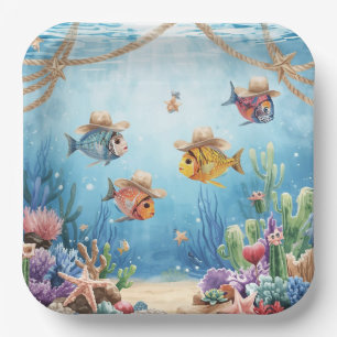 Fish Party Texas themed  Paper Plate