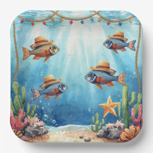 Fish Party Texas themed  Paper Plate