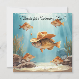 Fish Party Texas Themed Thank You Card