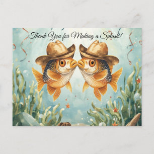 Fish Party Texas themed THANK YOU  Postcard