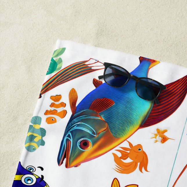 fish 🐠 pattern beach towel (In Situ)