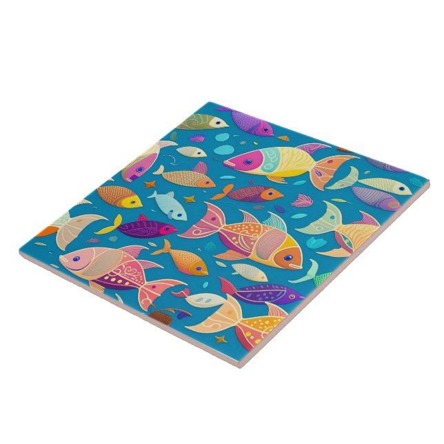 Fish Pattern Ceramic Tile (Side)