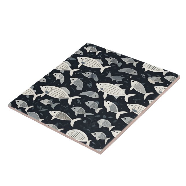 Fish Pattern Ceramic Tile (Side)