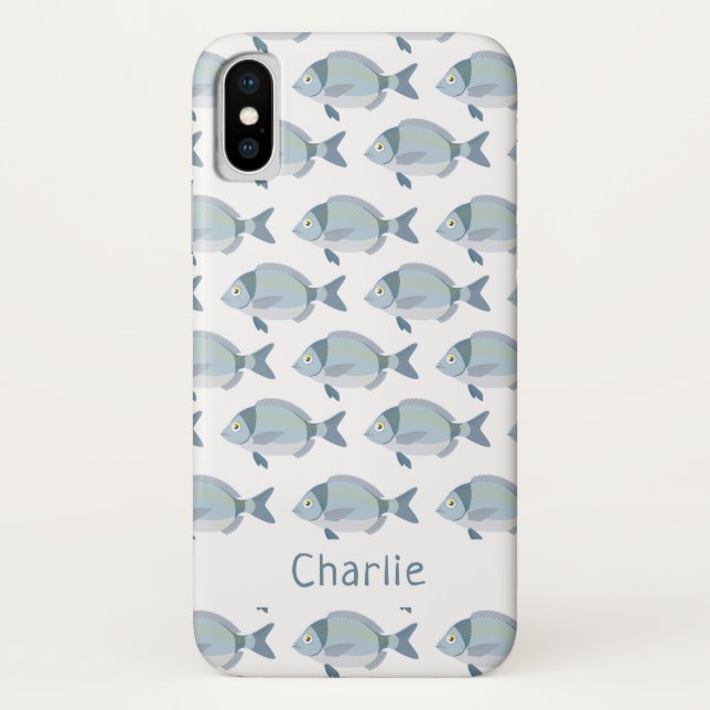 Fish Pattern custom name phone cases (Back)
