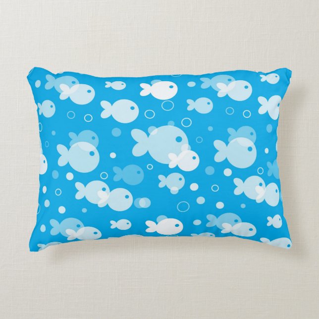 fish pattern decorative pillow (Front)