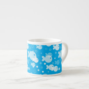 fish pattern espresso cup