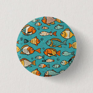 Fish pattern gift ideas 1 inch round button
