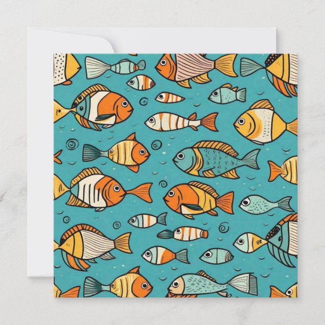 Fish pattern gift ideas invitation (Front)