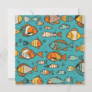Fish pattern gift ideas invitation
