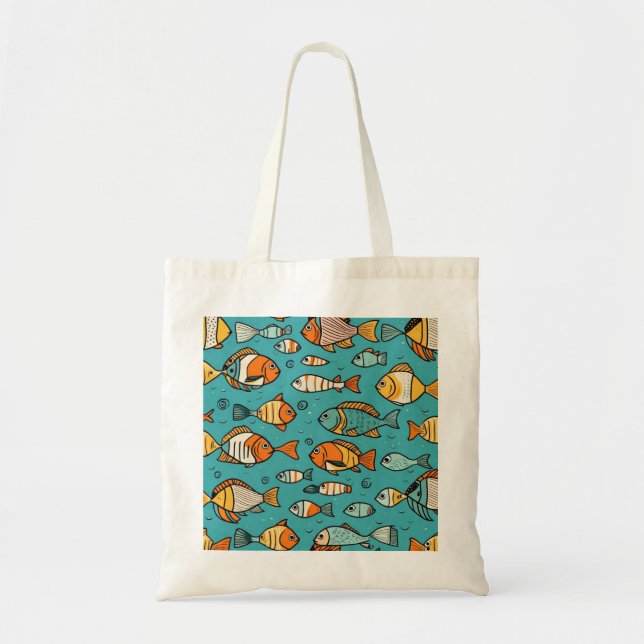 Fish pattern gift ideas tote bag (Front)