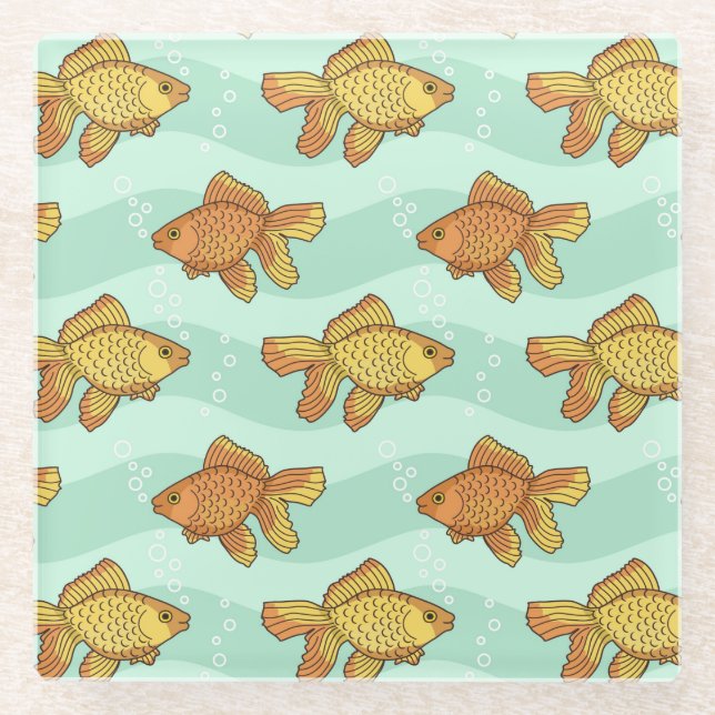 Fish-pattern Glass Coaster (Front)