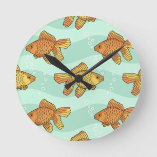 Fish-pattern Round Clock