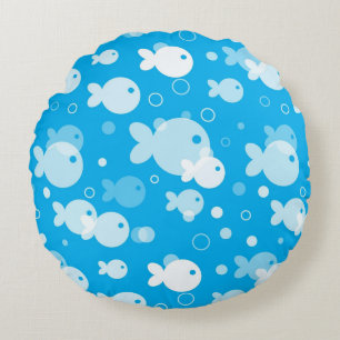 fish pattern round pillow