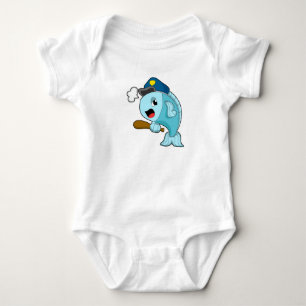 Fish Police officer Police hat Baby Bodysuit