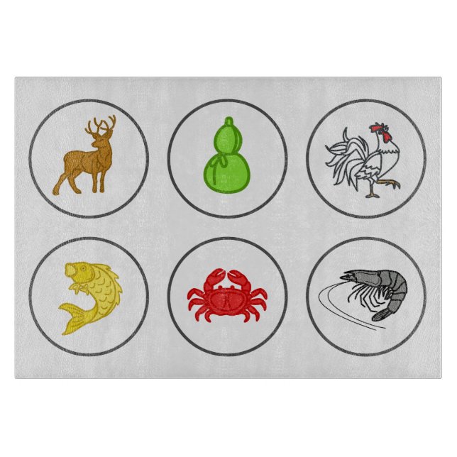 Fish Prawn Crab Collection Cutting Board (Front)