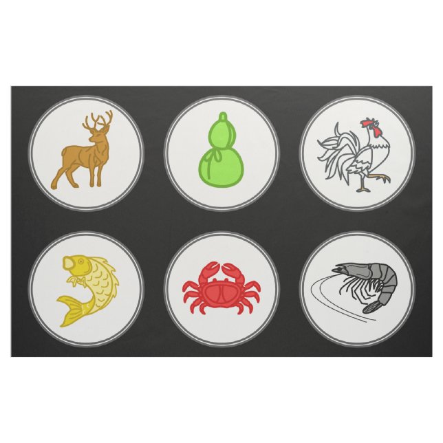 Fish Prawn Crab / Vietnamese Dice - Game Mat Fabric (Fat Quarter)