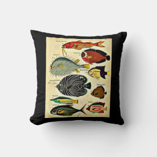  fish print throw pillow