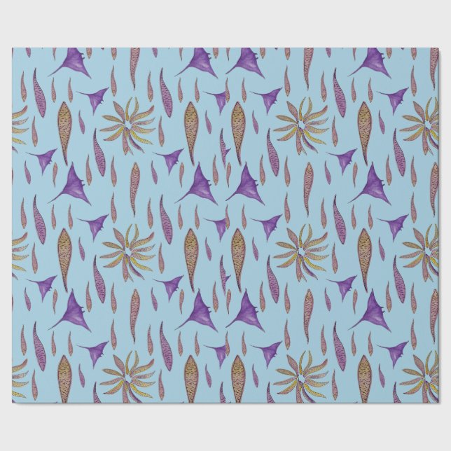 Fish & Rays  Wrapping Paper (Seam)