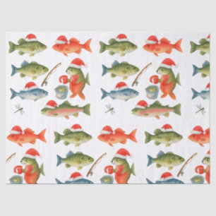 Fish Santa on Christmas Holiday Tissue Paper