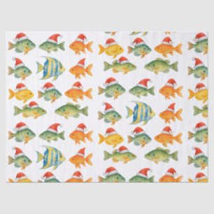 Fish Santa on Christmas Holiday Tissue Paper