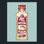 Fish Sauce pop art Poster<br><div class="desc">A pop art illustration in red, of a bottle of fish sauce. A design for anyone who like Thai food, or other Southeast Asian cuisine. The fish sauce bottle has anchovies and shrimp on it.</div>