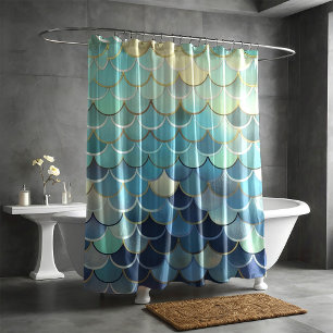 Fish Scale Pattern Blue Sky Background Golden