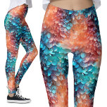 Fish Scales Mermaid Tail Pastel Sparkles Fantasy Leggings<br><div class="desc">Pastel Peach and Turquoise Fluffy Mermaid Scales Fantasy Leggings | Costume Attire. Step into the whimsical world of my Fish Scales Mermaid Tail Leggings. These pastel leggings illustrate gentle, pointy, fluffy scales in peach and turquoise. The illustration brings a unique twist to traditional mermaid vibes, making them perfect for your...</div>
