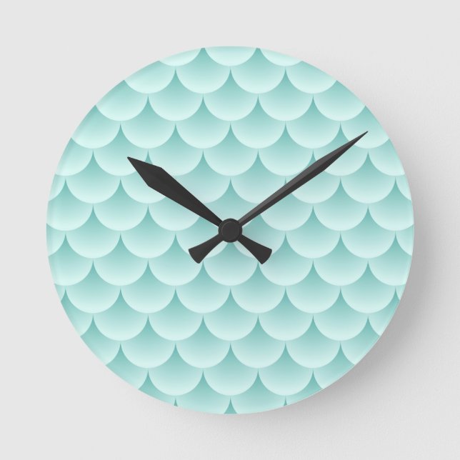Fish Scales Pattern Round Clock (Front)