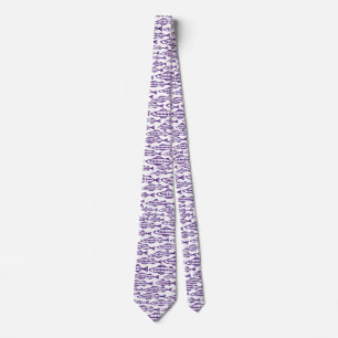 Fish School - Deep Violet on White Tie