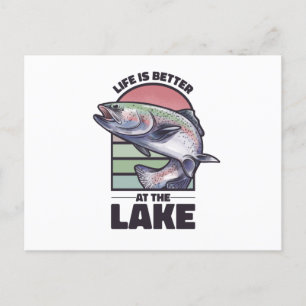 Fish Sea Animal Jumping Life Is Better At The Lake Postcard