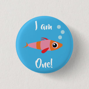 Fish Sea Ocean Kid's Birthday Aquarium 1 Inch Round Button