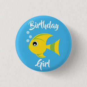Fish Sea Ocean Kid's Birthday Aquarium 1 Inch Round Button