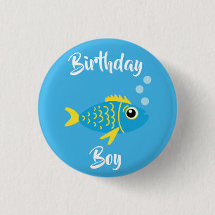 Fish Sea Ocean Kid's Birthday Aquarium 1 Inch Round Button