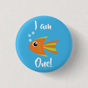 Fish Sea Ocean Kid's Birthday Aquarium 1 Inch Round Button