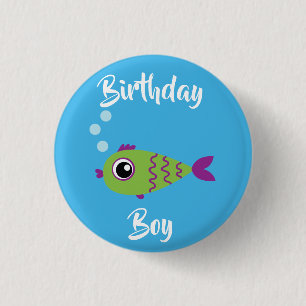 Fish Sea Ocean Kid's Birthday Aquarium 1 Inch Round Button