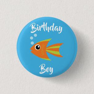 Fish Sea Ocean Kid's Birthday Aquarium 1 Inch Round Button