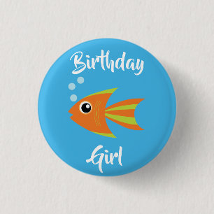 Fish Sea Ocean Kid's Birthday Aquarium 1 Inch Round Button