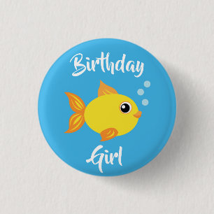 Fish Sea Ocean Kid's Birthday Aquarium 1 Inch Round Button