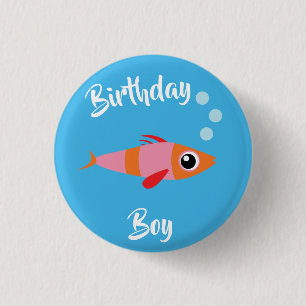 Fish Sea Ocean Kid's Birthday Aquarium 1 Inch Round Button