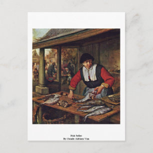 Fish Seller By Ostade Adriaen Van Postcard