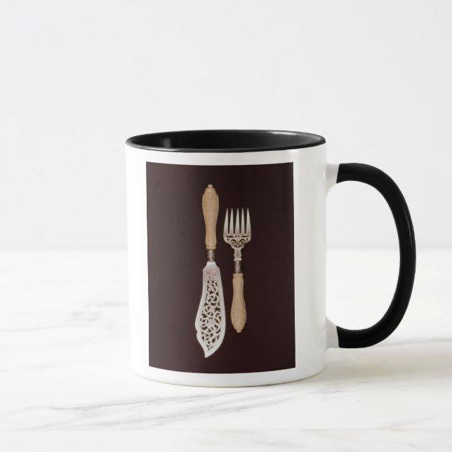 Fish-servers with carved ivory handles mug (Right)