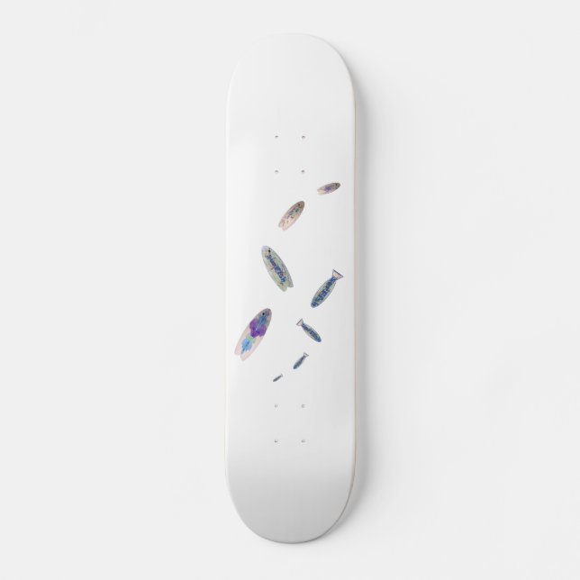 Fish shaped paint splurge surf logo modern art  skateboard (Front)